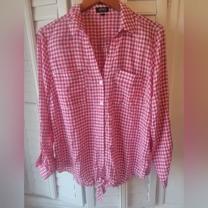 Jones New York Pink Gingham Top